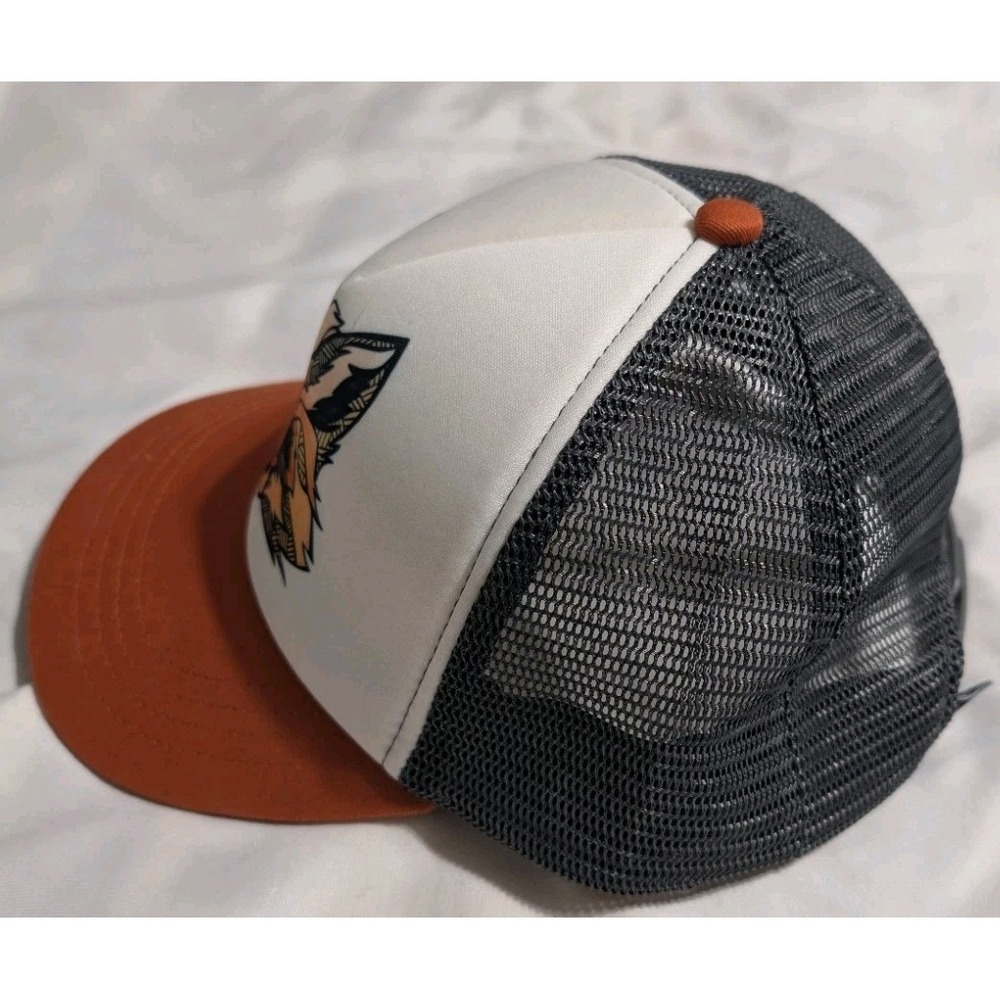 Ambler Fox Trucker Hat Mesh Snapback Cap Orange Gray Outdoor Graphic Adult - Picture 2 of 6